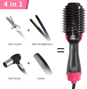 One Step 4-in-1 Hot Air  - Volumizer Brush, Straightening & Curl